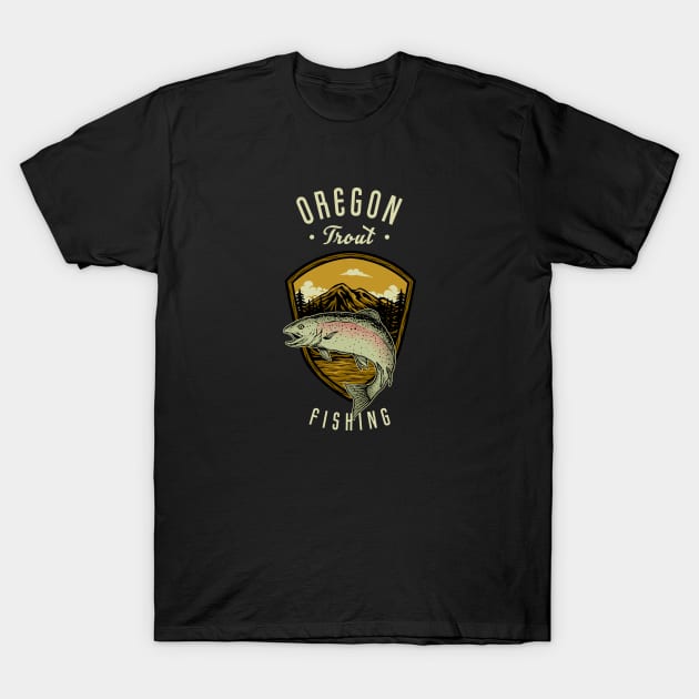 oregon trout fishing T-Shirt by damzu